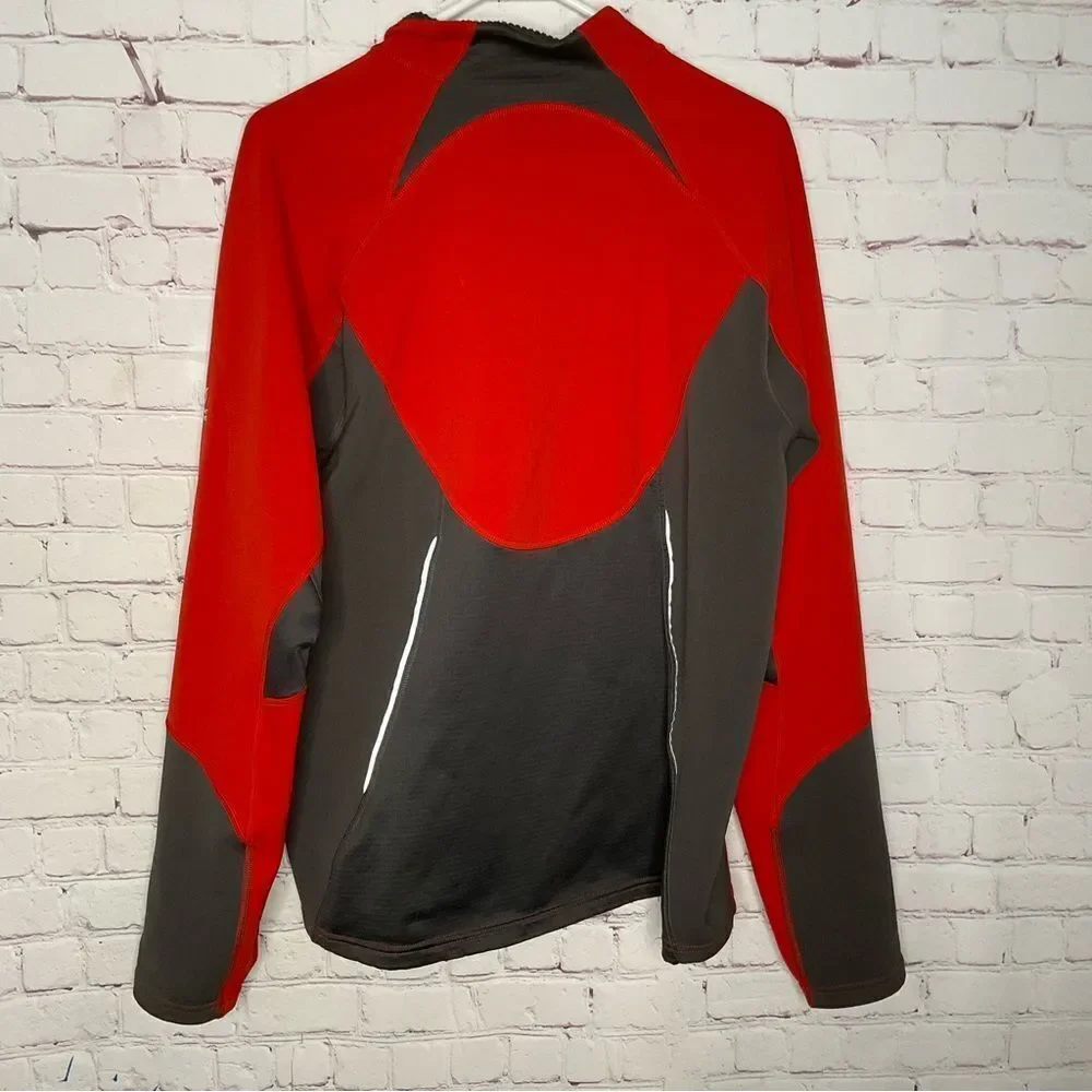 North Face Mens Pullover L Flight Series Vaporwick 1/4 Zip Base Layer Shirt Red.